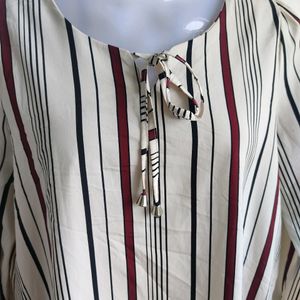 Korean Made Striped Printed Top