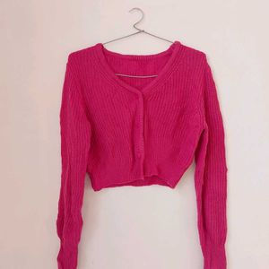 Pink Winter Crop Top.