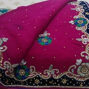 Festival Or Wedding Wear Designer Work Sari Stud