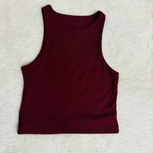 Maroon Crop Top