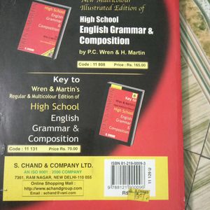 4 Books- High School English Grammer- Wren &Martin,  Lucent Samanya Gyan, Hindi Nibandh And Patra Lekhan, Essay And Letters