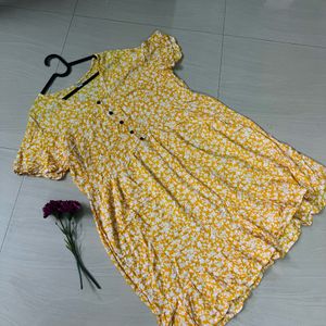 XL Yellow Floral Dress