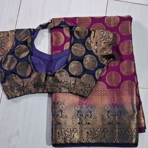 New  Silk Saree With Paded stitched Blouse