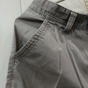 Grey Solid Bermuda Shorts For Boys