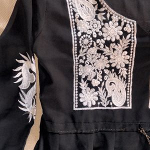 White & Black Women Stylish New Embroidery Tops