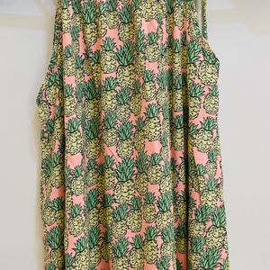 L | Pink And Green Pineapple Dress