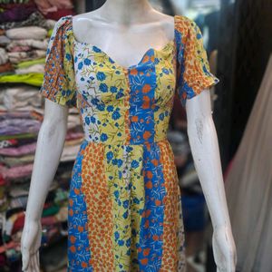 Multicolor Short Casual Dress