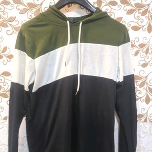 Bold Black, Green, and White Hoodie