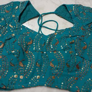 Wedding Wear Rama Green Padded Blouse -30/32"