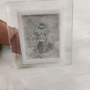 Pure Silver Shirdi Sai Baba Frame Small Size