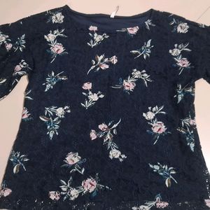 Blue Floral Top