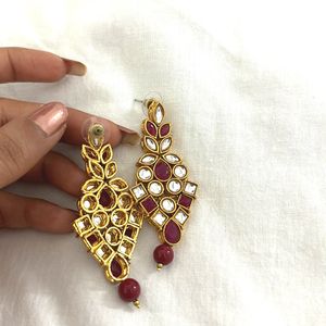 Kundan Jewellery Set (maroon)