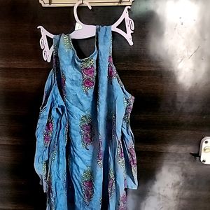 Floral ANOUK kurta With Cut Shoulders