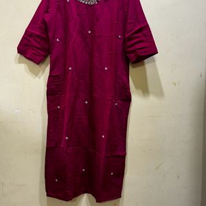 Berrylicious Dark Pink Kurta Set Size L