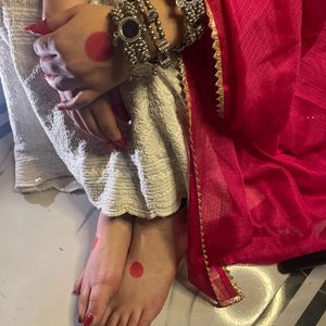 Anarkali With Beautiful Dupata For Diwali