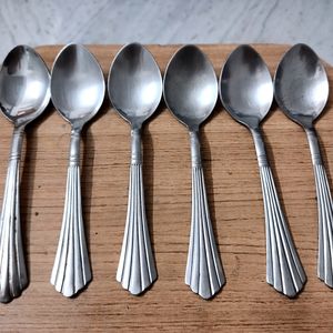 6 Pcs Steel Spoons Set