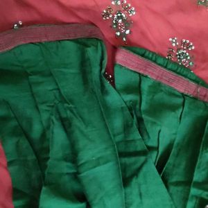 Diwali Sale! Red Green Kurta Set