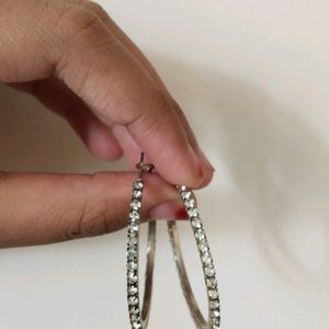 Shiny Ring Type Hoop Earrings