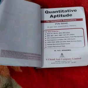 Book Of Quantitative Aptitude By Dr. R.S. Aggarwal