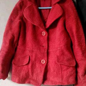 Very Stylish Red Fur Coat For Winter