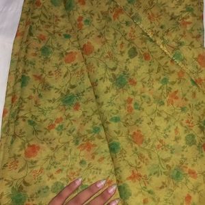 New Mustard Printed Saree