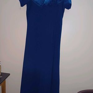 Blue Ruffled Long Dress