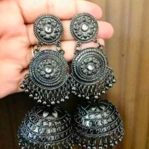 Oxidised Afghani jhumka