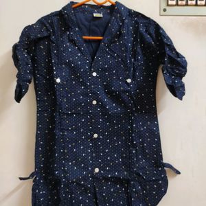 Blue full sleev shirt,size -S