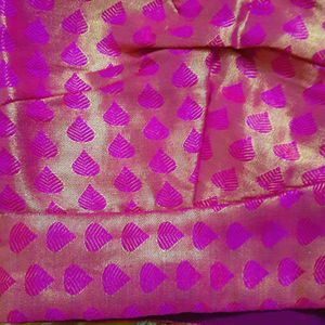 Gorgeous Mustard Silk Saree With Pink Embroidery