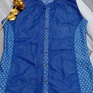 Sleeveless Denim Shirt