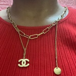 Chanel Logo Multilayer Y2K Chain Necklace