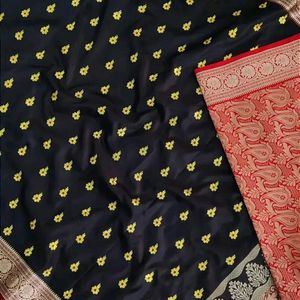 Banarasi Satin Silk Saree With Embroidery Work