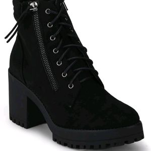 Block Heel Boots With Zip