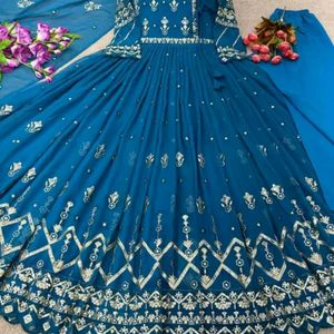 New 3 Piece Long Anaarkali Suit