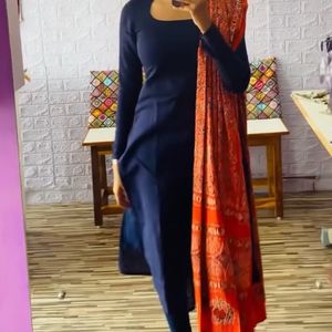 Navy blue kurti set