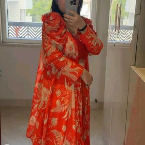 Orange Indowestern dress