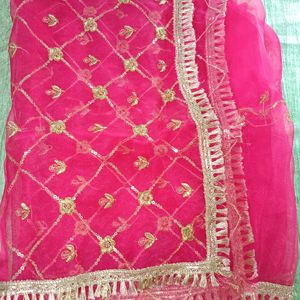 Beautiful Pink Organza Fabric Dupatta 💖💖💖