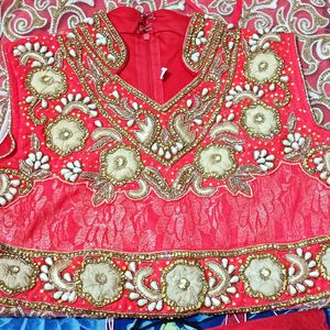 Attractive Red Wedding wear Ethnic Gown