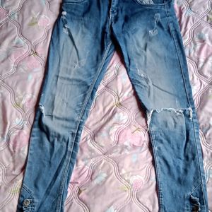 Blue Scratch Jeans