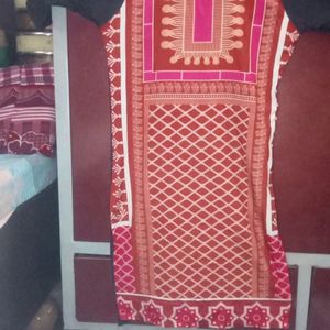 Pink Kurta With Black Legi