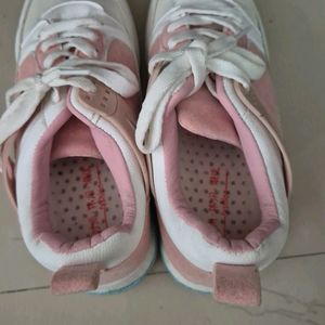 Korean Kawaii Pink And White Sneakers