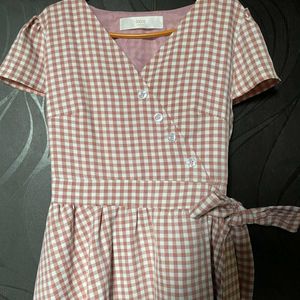 Baby Doll pink Checkered Dress 🎀❤