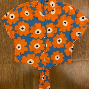 Orange Floral Shirt