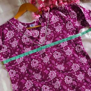 Purple Jaipuri short kurta