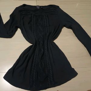 Trendy Full Sleeves Black Top