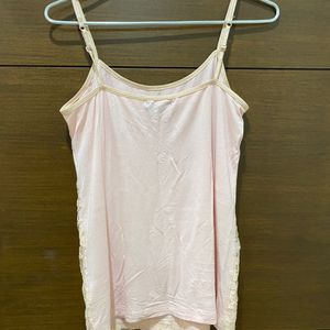 Baby Pink Floral Net Cami Top