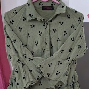 Olive Color Short Top