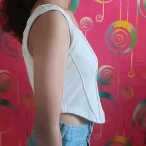 Aesthetic White Corset Top In Low Rate