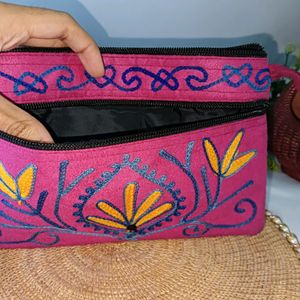 Purse Handcrafted With Natural Fabric, Small Size