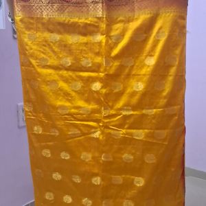 Yellow Chanderi Silk Saree